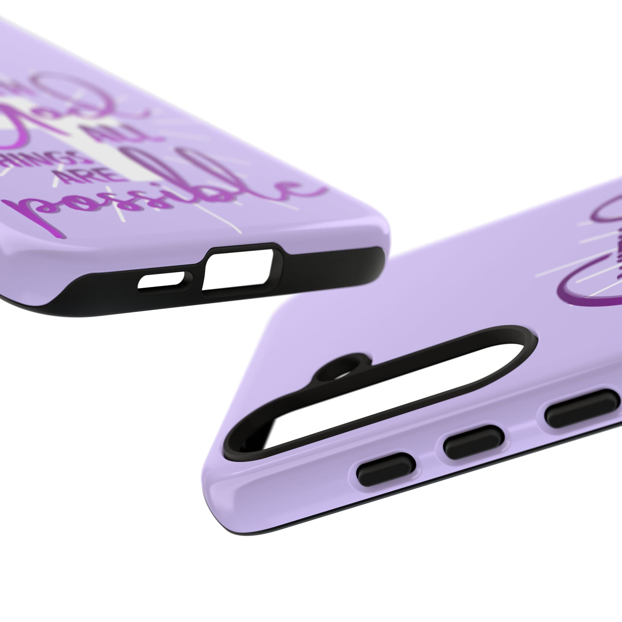 Samsung - "With God All Things Are Possible" Inspirational Purple Tough Case