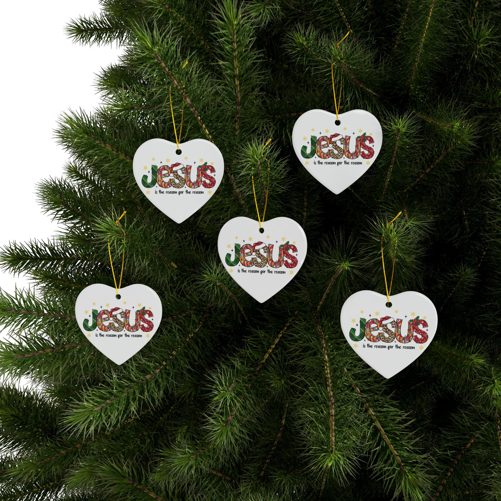 Ceramic Ornament — "Jesus Is The Reason For The Season" Nativity Christmas Tree Decoration
