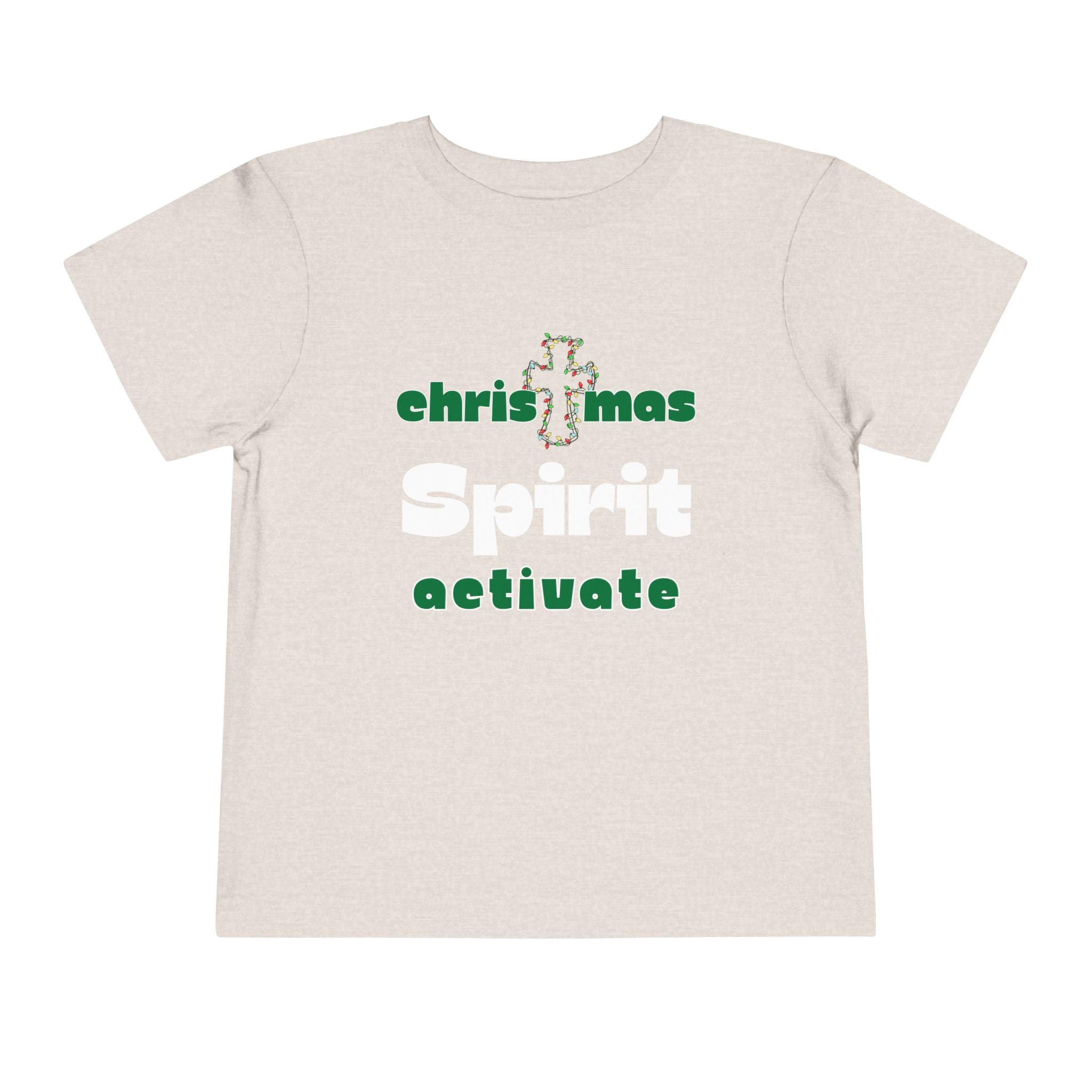 Christmas Spirit Activate Christian Christmas Shirt for Toddlers Short Sleeve Tee Christian Toddler Christmas Shirt