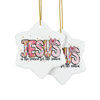 Ceramic Ornament — "Jesus Is The Reason For The Season" Nativity Christmas Tree Decoration