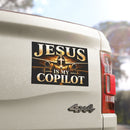 Jesus Is My Copilot – Black & Gold Christian Car Magnet