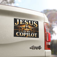Jesus Is My Copilot – Black & Gold Christian Car Magnet