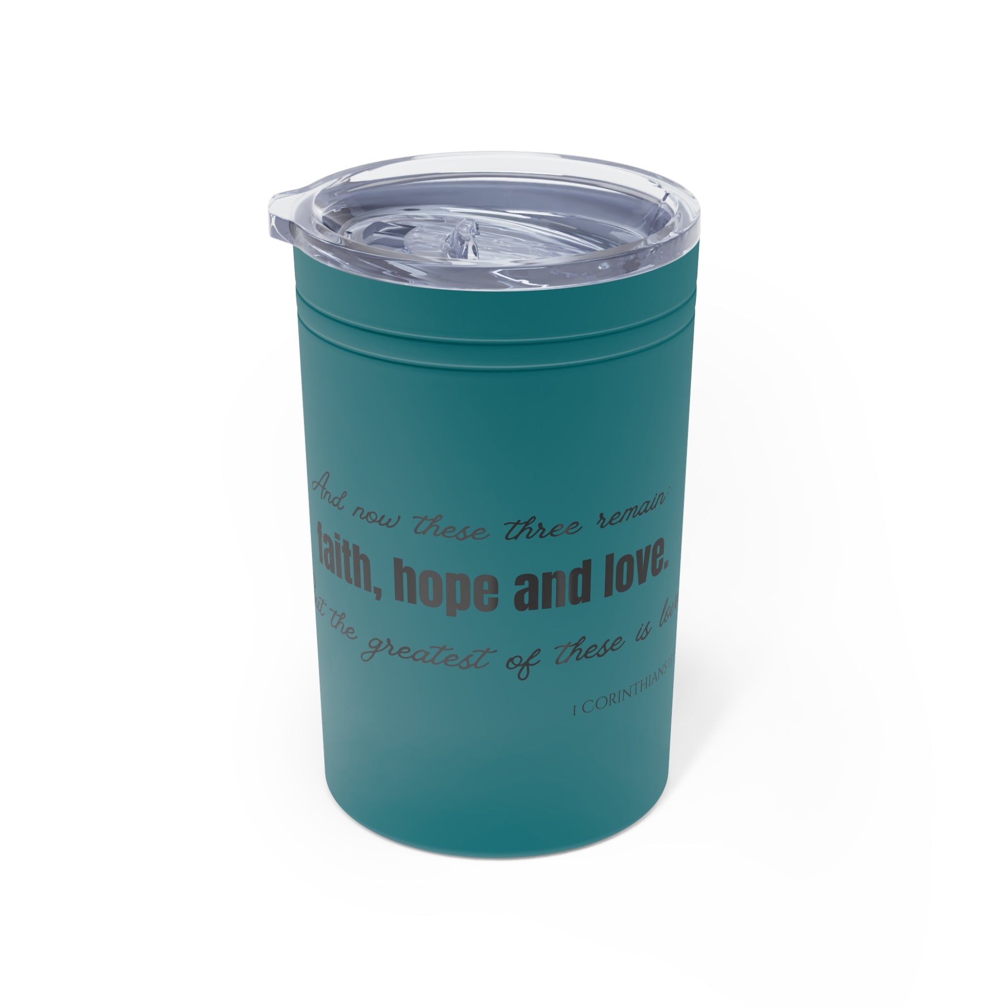 Faith Hope Love Vacuum Insulated Tumbler | 11oz Travel Mug | Christian Gifts for Women Men | Faith Based Gifts