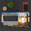 Faith Hope Love Christian Desk Mat