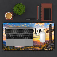Faith Hope Love Christian Desk Mat