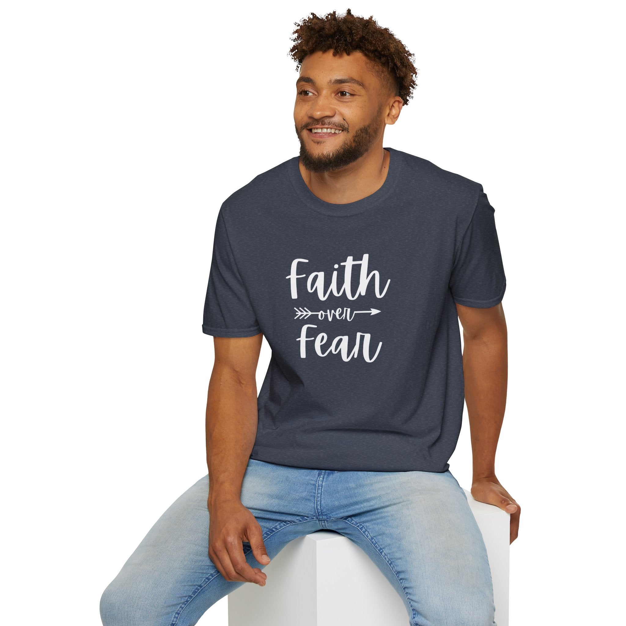 Faith Over Fear Unisex Softstyle T-Shirt | Christian Shirts for Women Men - Faith Based Gifts