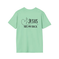 Back design - Christian T-Shirt — "Jesus Has My Back" Inspirational Faith Tee