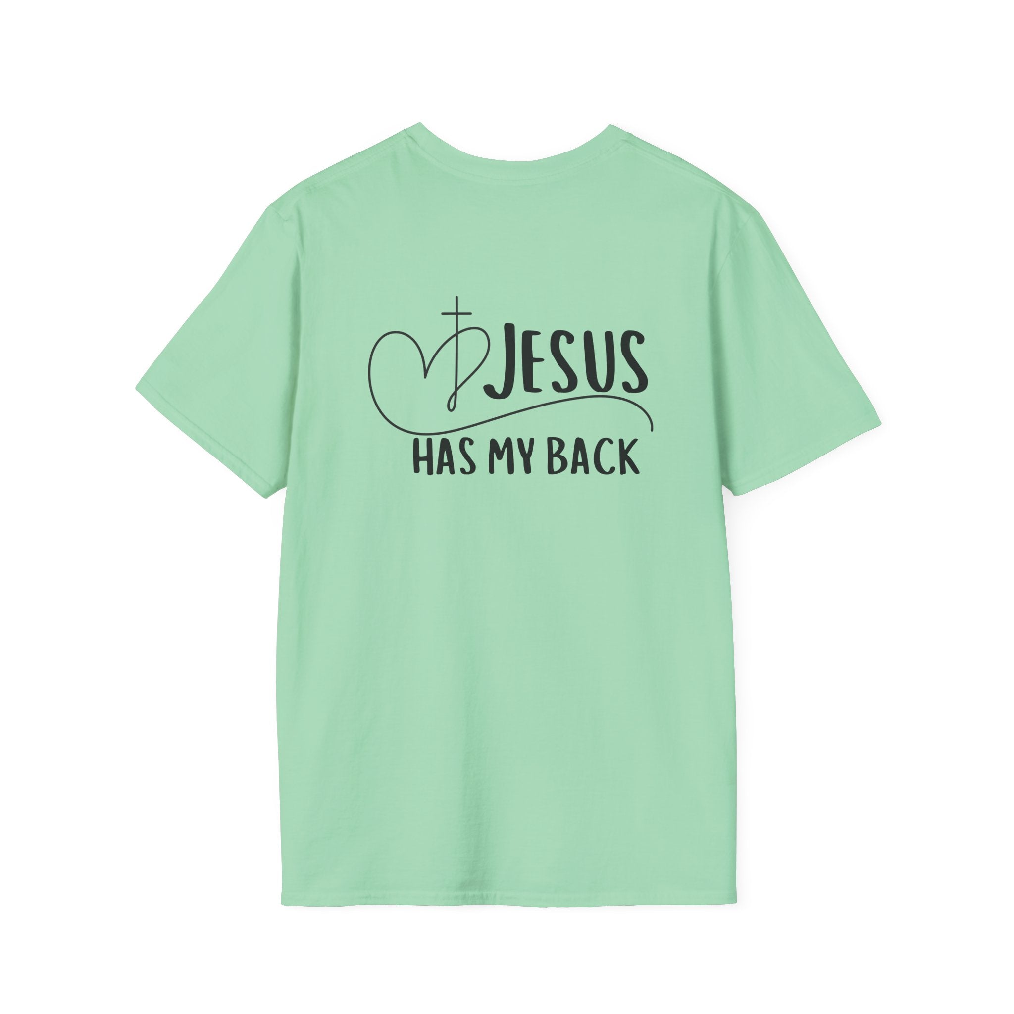 Back design - Christian T-Shirt — "Jesus Has My Back" Inspirational Faith Tee