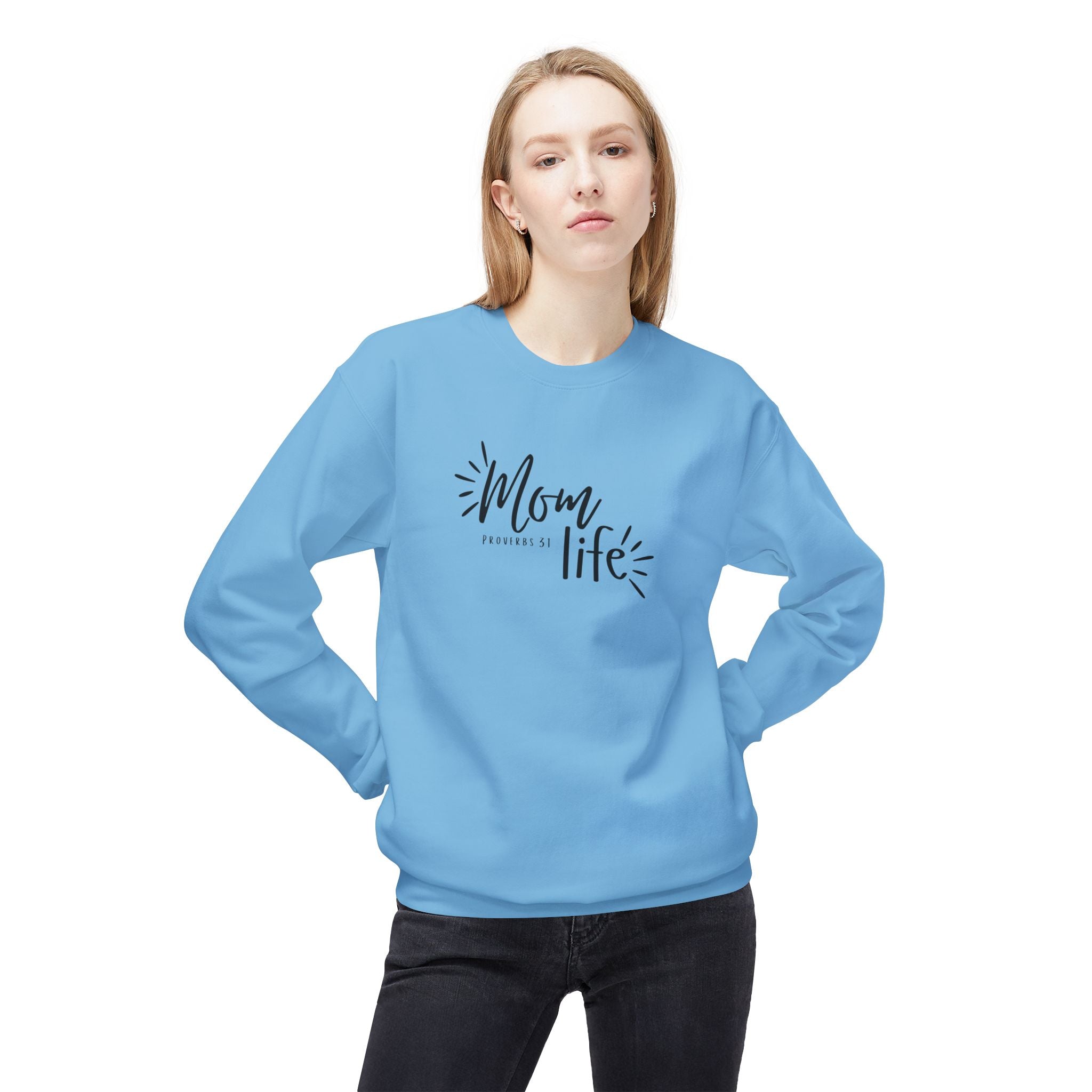 Mom Life Crewneck Sweatshirt — Cozy Casual Pullover for Moms