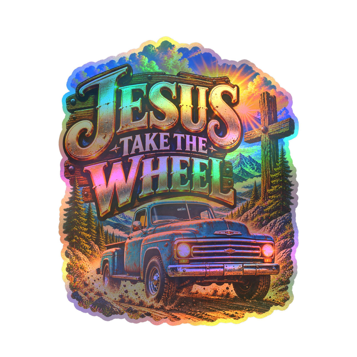 Jesus Take the Wheel – Vintage Truck Christian Vinyl Sticker