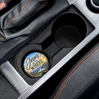 Jesus Take the Wheel – Mountain Sunrise Christian Car Coaster