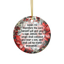 Ceramic Ornament Isaiah 7:14, 2-Side Print, (1pc, 3pcs, 5pcs, 10pcs)
