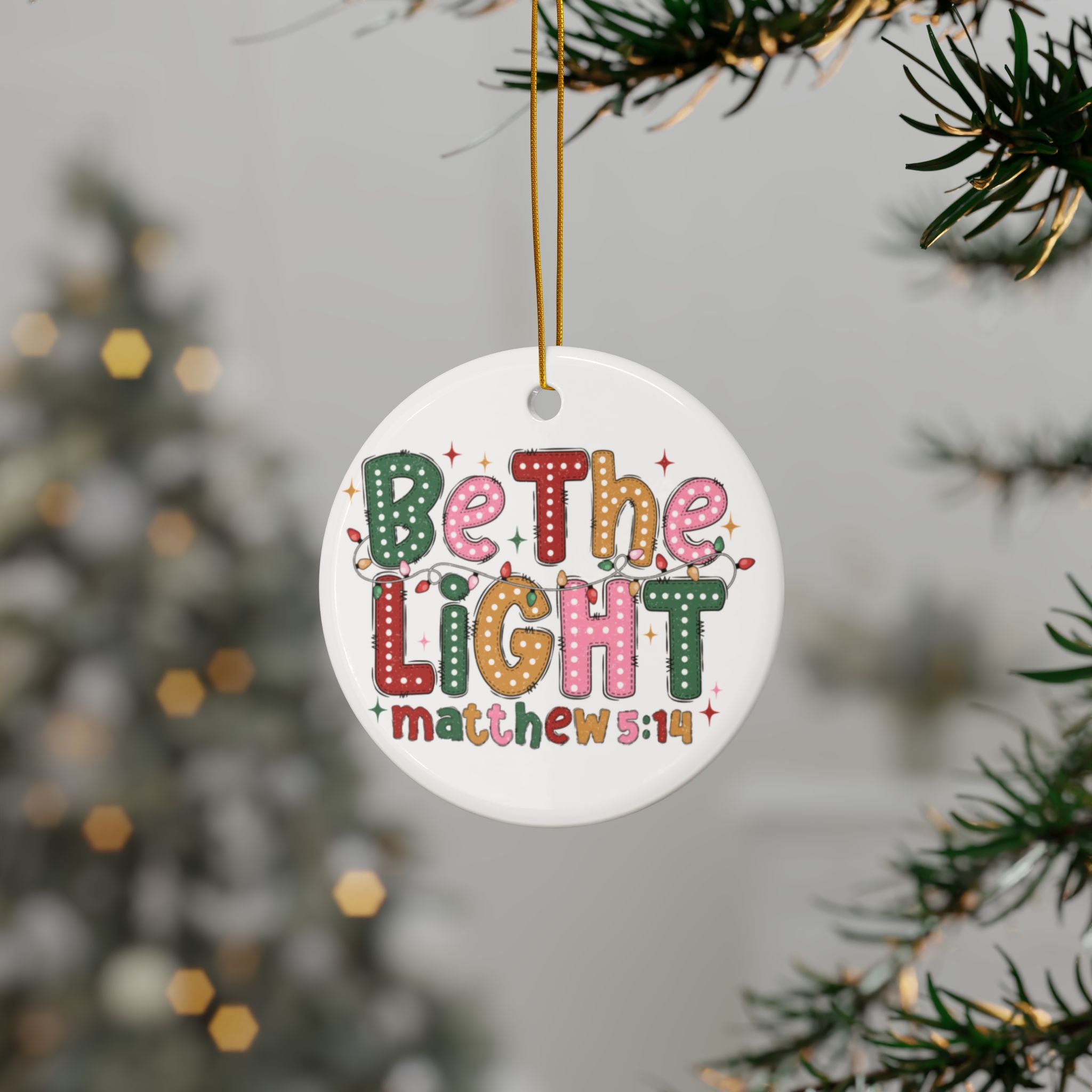 Ceramic Ornament — "Be The Light" Nativity Christmas Tree Decoration