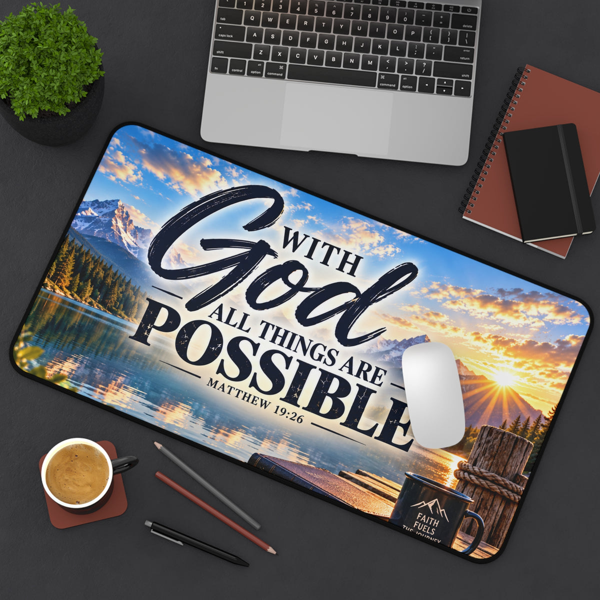 With God All Things Are Possible – Lakeside Bible Christian Desk Mat
