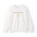 Embroidered Saved By Grace Ephesians 2:8-9 Unisex Heavy Blend Crewneck Sweatshirt