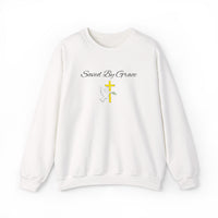Embroidered Saved By Grace Ephesians 2:8-9 Unisex Heavy Blend Crewneck Sweatshirt