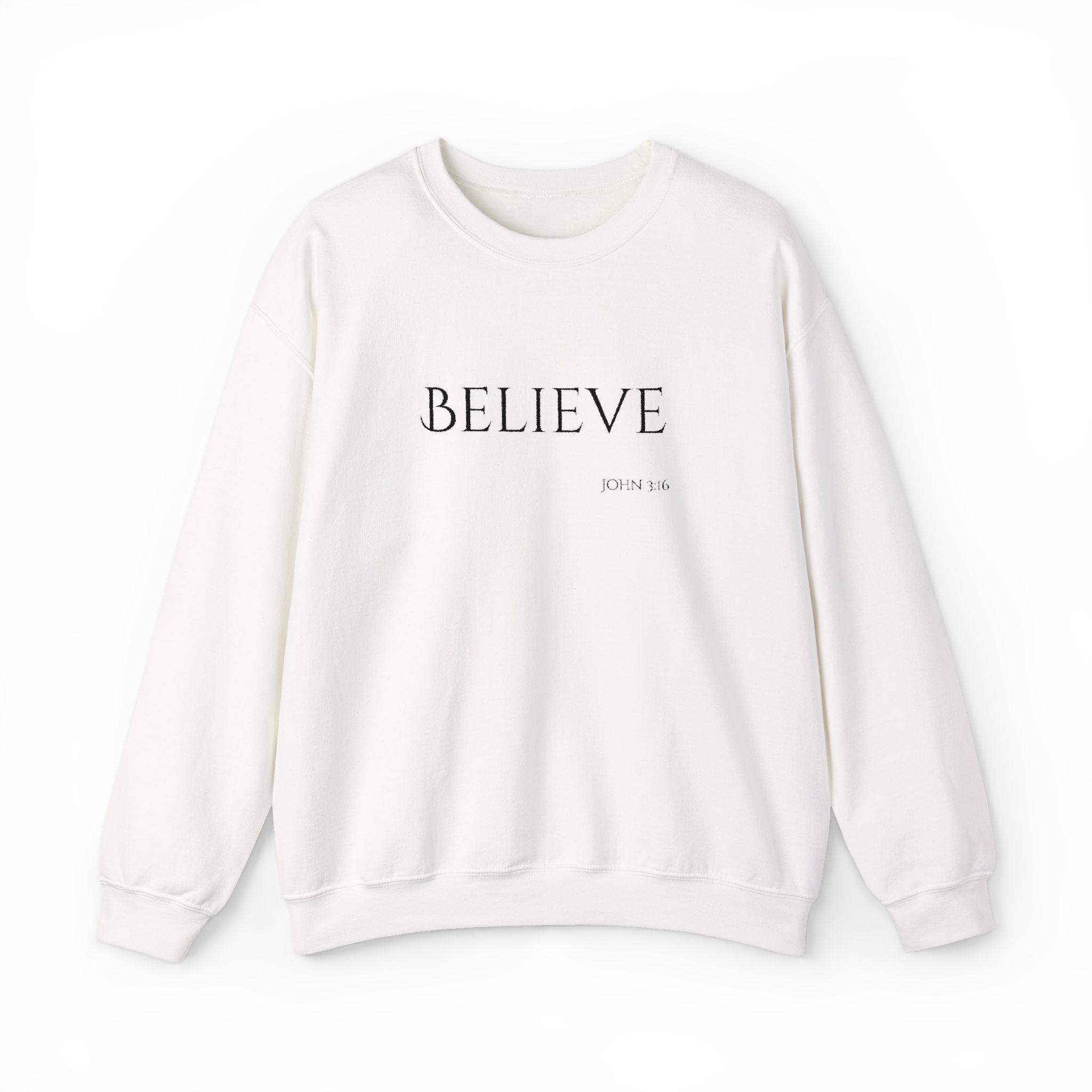 Embroidered Believe John 3:16 Unisex Heavy Blend Crewneck Sweatshirt