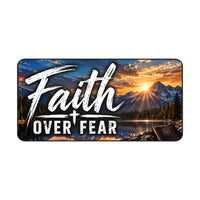 Faith Over Fear Christian Desk Mat