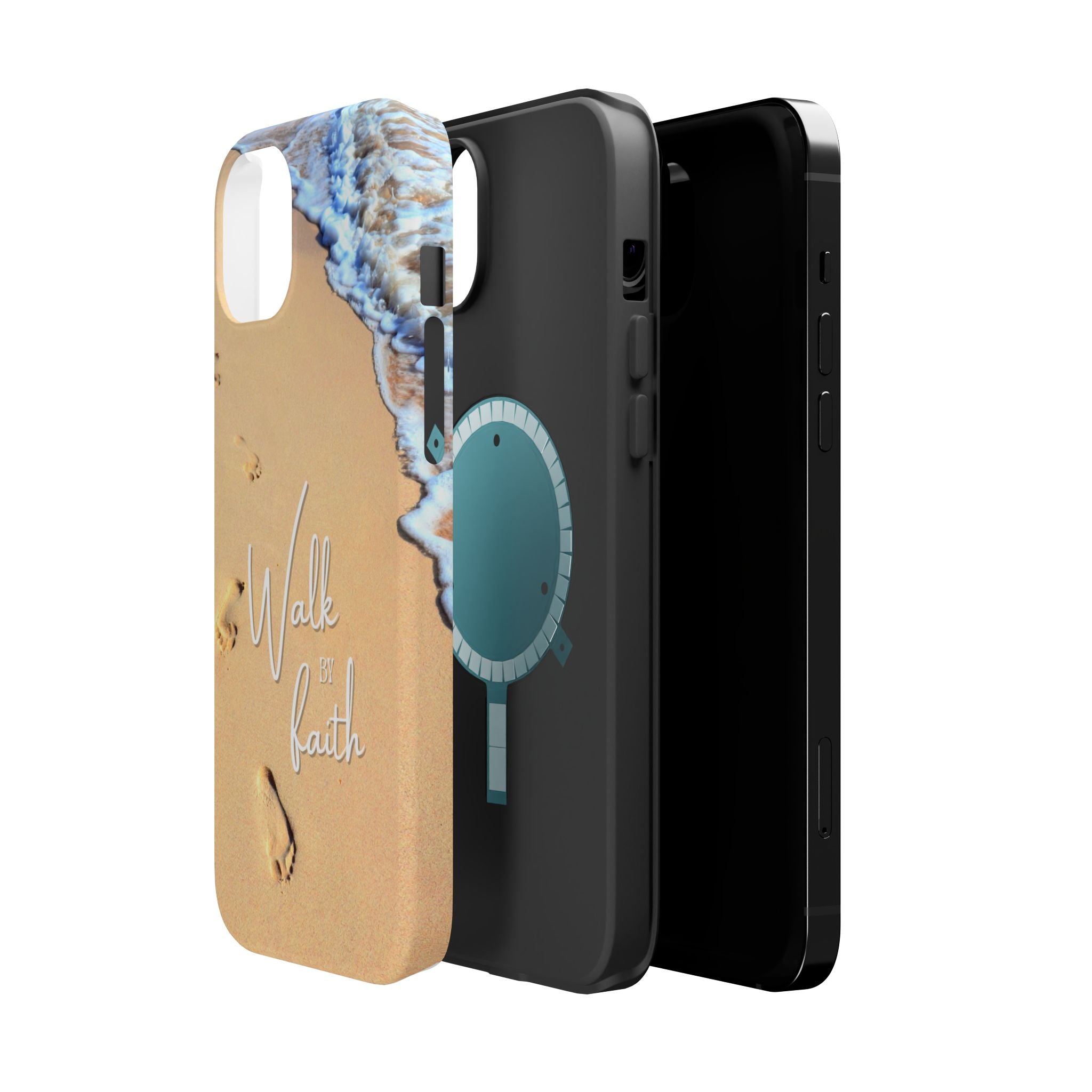 iPhone Inspirational Magnetic Phone Case, Unique Phone Accessories, Faith-Based Gifts, Coastal Vibes, Walk by Faith Design
