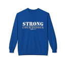Strong & Courageous Crewneck Sweatshirt — Jeremiah 1:9 Inspirational Christian Pullover