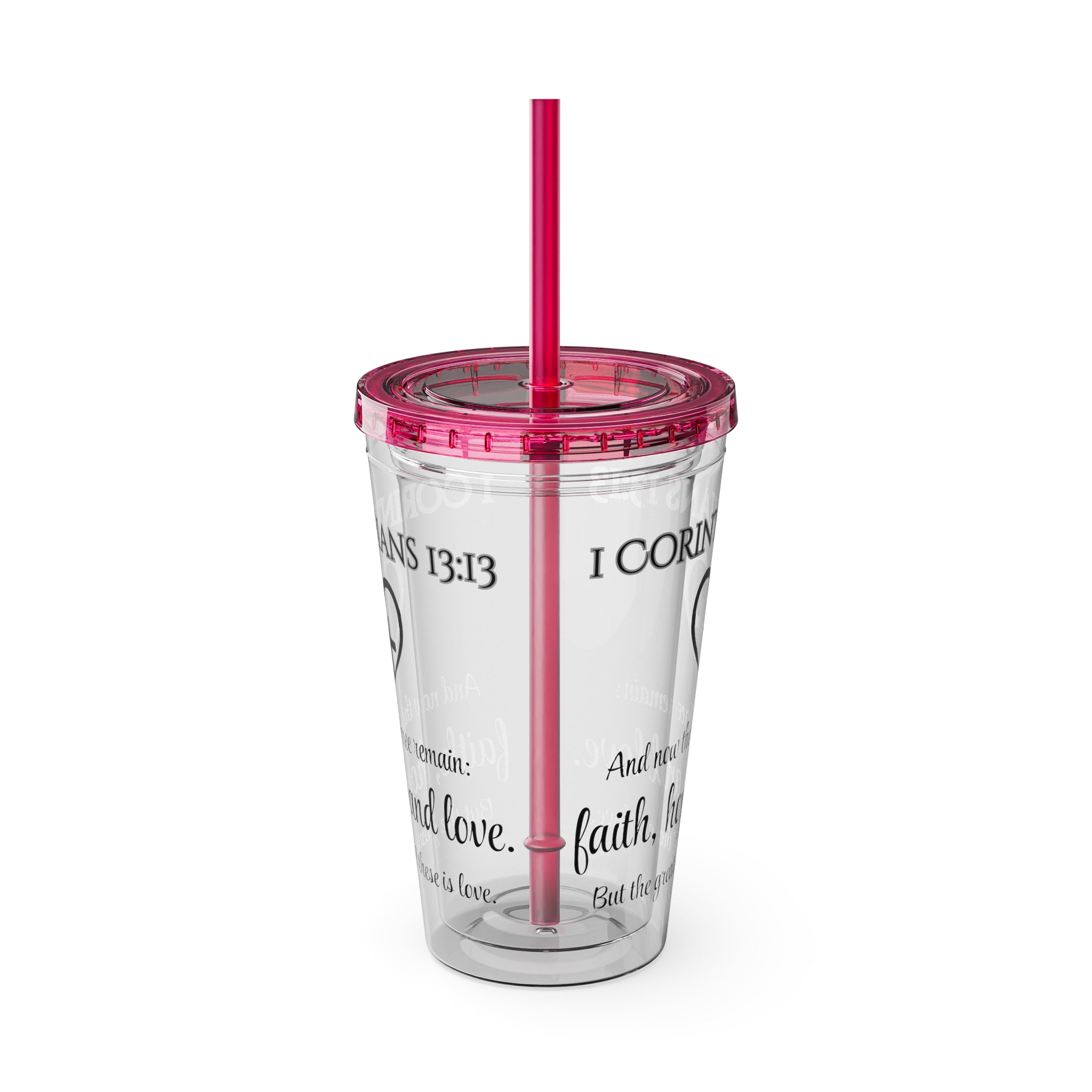 Faith Hope Love Water Tumbler - Christian Gifts for Women Men - Faith Based Gifts