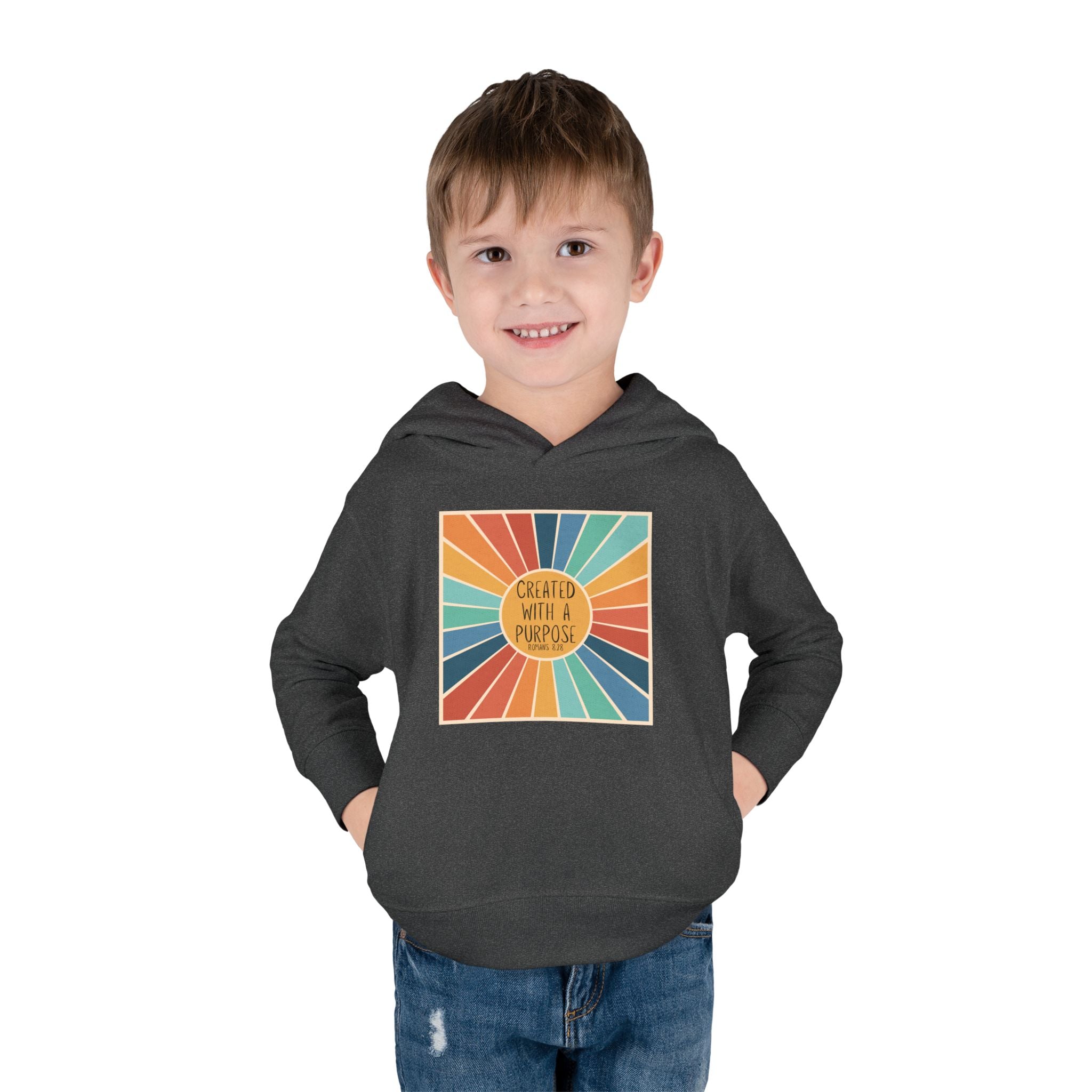 Toddler Hoodie — "Created With A Purpose" Retro Sunburst Pullover