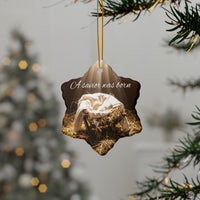 Ceramic Ornament — "A Savior Was Born" Nativity Christmas Tree Decoration