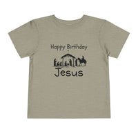 Happy Birthday Jesus Christian Christmas Shirt for Toddlers Short Sleeve Tee Christian Toddler Christmas Shirt