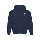 Youth Hoodie — "Strong & Courageous" Inspirational Christian Sweatshirt (Joshua 1:9)