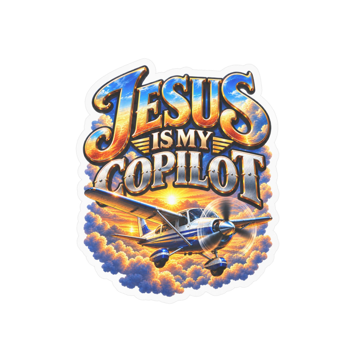 Jesus Is My Copilot – Airplane Christian Vinyl Sticker