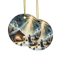 Ceramic Ornament — "Jesus In The Manger" Nativity Christmas Tree Decoration