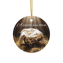 Ceramic Ornament — "A Savior Was Born" Nativity Christmas Tree Decoration