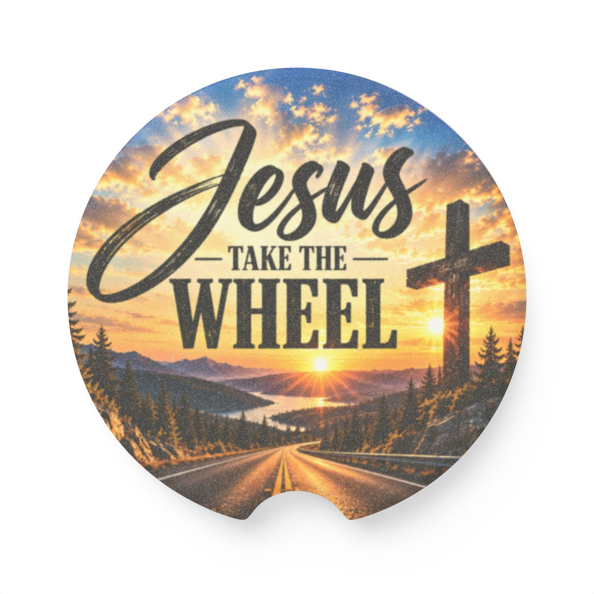 Jesus Take the Wheel Christian Soapstone Car Coaster