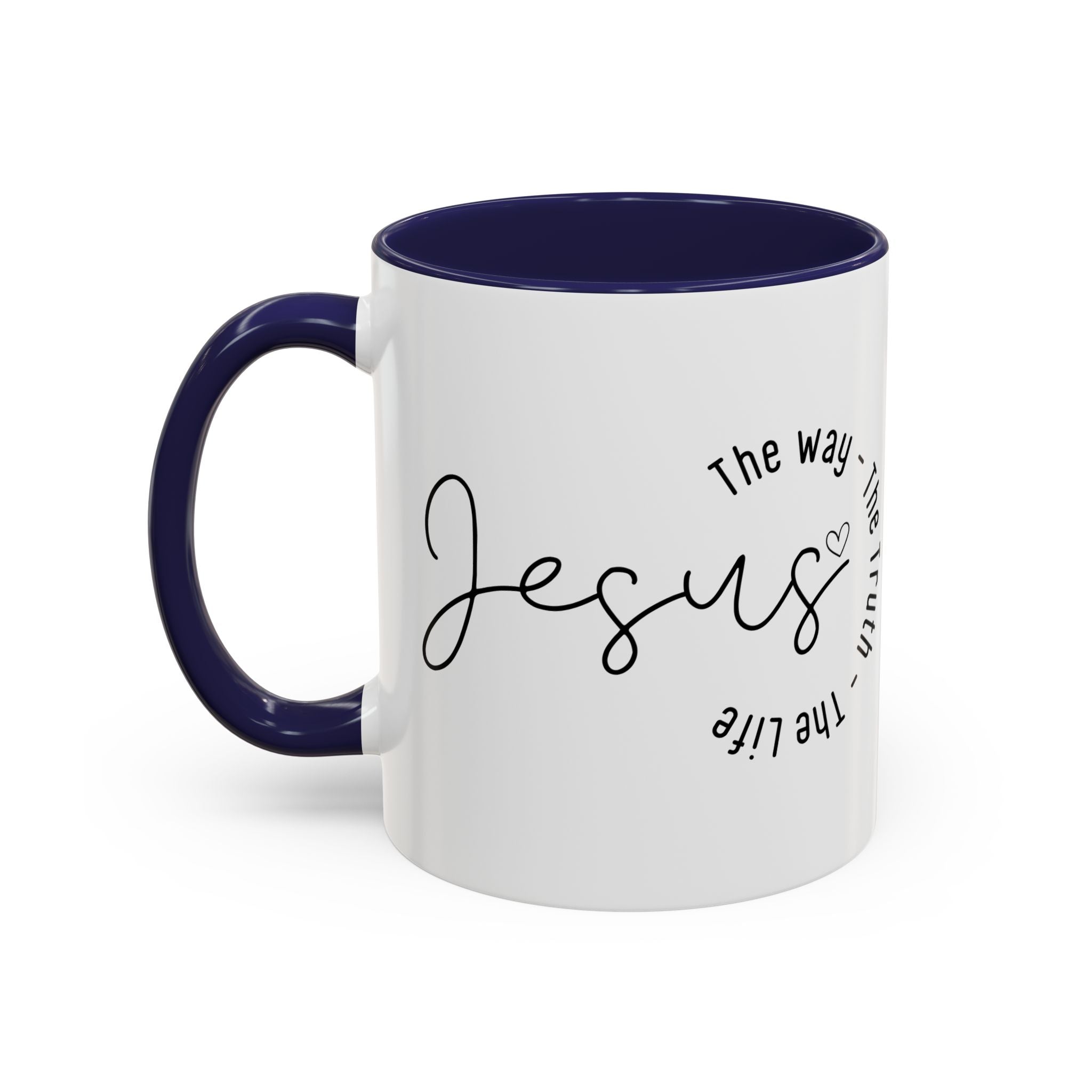 Jesus Coffee Mug – Script Faith Mug with “Jesus: The Way • The Truth • The Life” – Inspirational Religious Gift