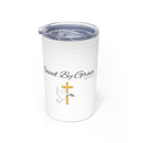 Saved By Grace Vacuum Insulated Tumbler | 11oz Travel Mug | Christian Gifts for Women Men | Faith Based Gifts