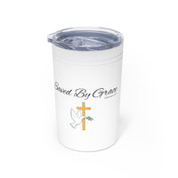 Saved By Grace Vacuum Insulated Tumbler | 11oz Travel Mug | Christian Gifts for Women Men | Faith Based Gifts