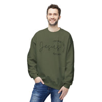 Jesus Circle Script Crewneck Sweatshirt — "Jesus: The Way, The Truth, The Life" Christian Pullover