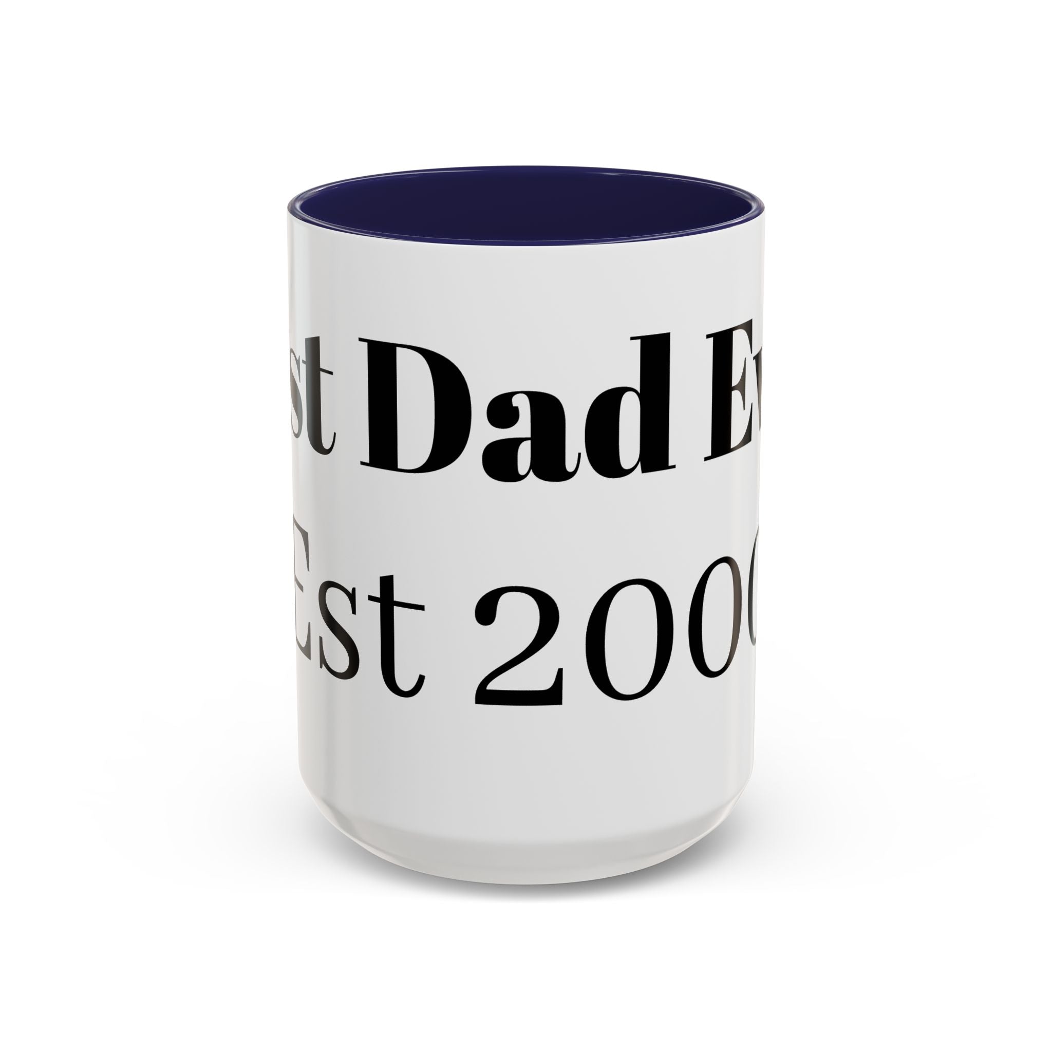 Best Dad Ever Est. 2000 Accent Coffee Mug – Personalized Gift for Dad