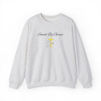 Embroidered Saved By Grace Ephesians 2:8-9 Unisex Heavy Blend Crewneck Sweatshirt
