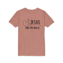 Back design - Youth Tee - "Jesus Has My Back" Christian Faith Shirt