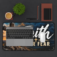 Faith Over Fear Christian Desk Mat