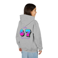 Back design - Youth Hoodie — 'I Timothy 6:7' Colorful Faith Graphic Hoodie (All You Need Is God)