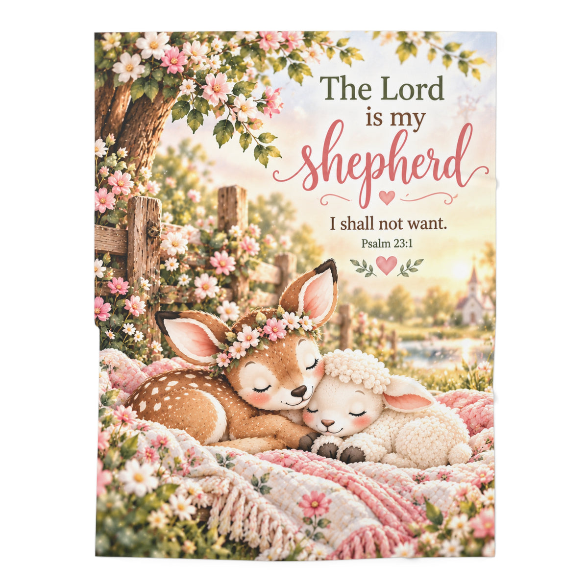 The Lord Is My Shepherd – Woodland Christian Baby Swaddle Blanket