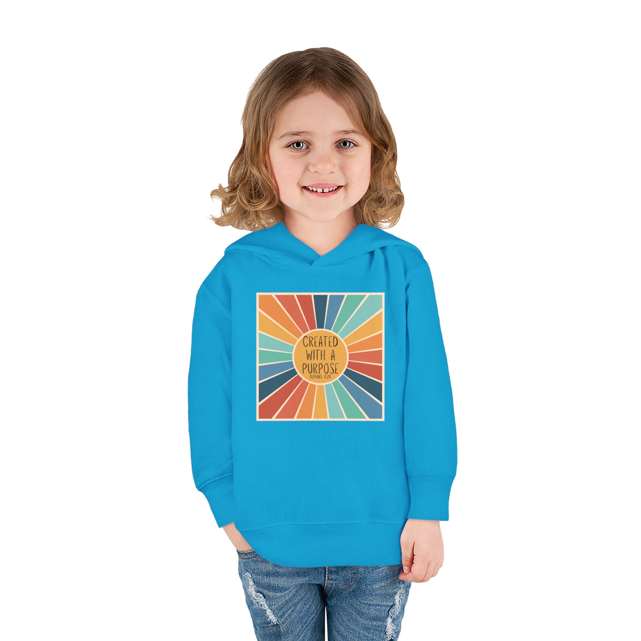 Toddler Hoodie — "Created With A Purpose" Retro Sunburst Pullover
