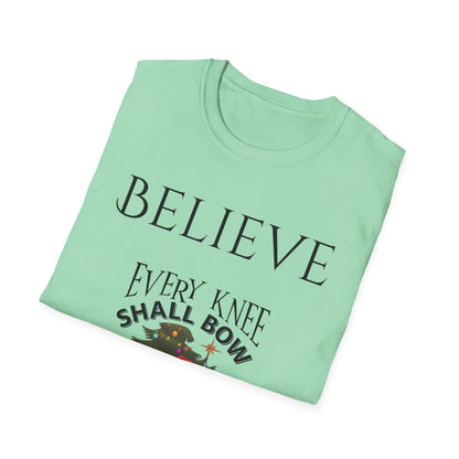 Believe Every Knee Shall Bow Christian Shirt for Women Men Shirts for Christians