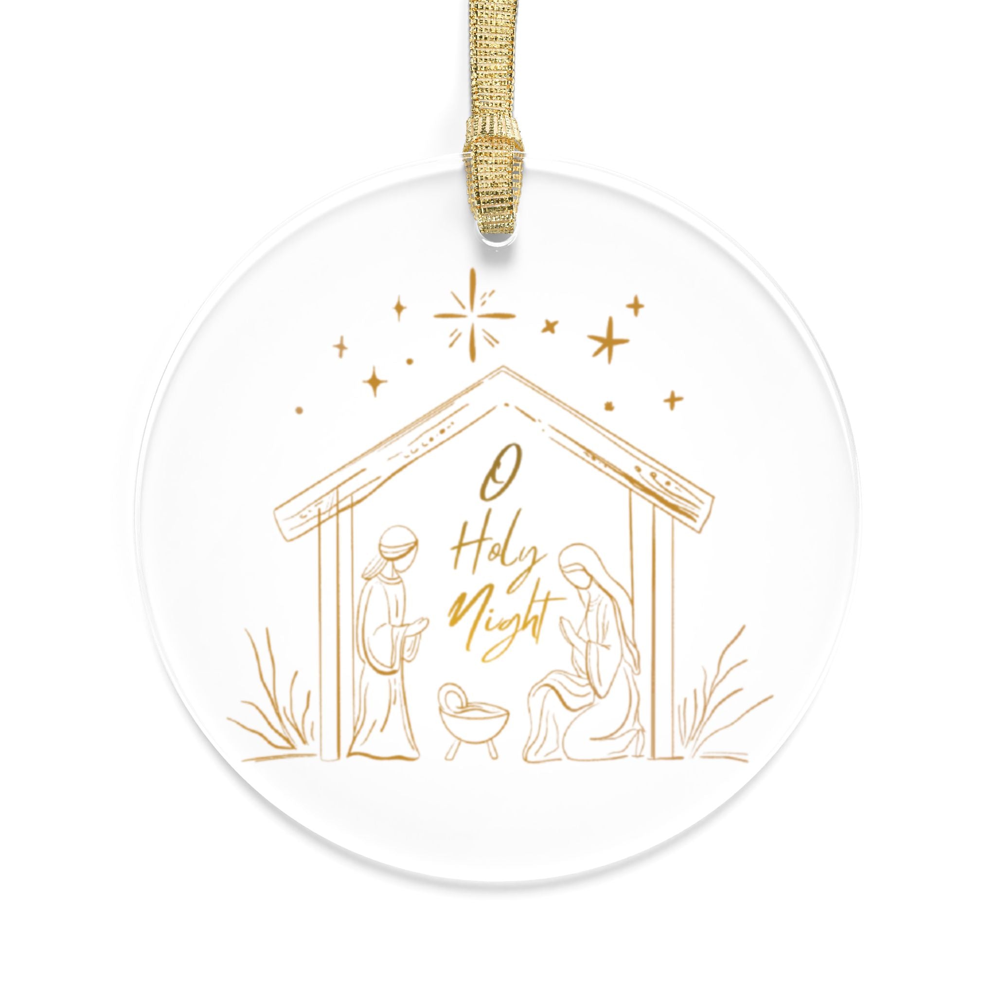 Nativity Acrylic Ornament — “O Holy Night” Christmas Tree Decoration