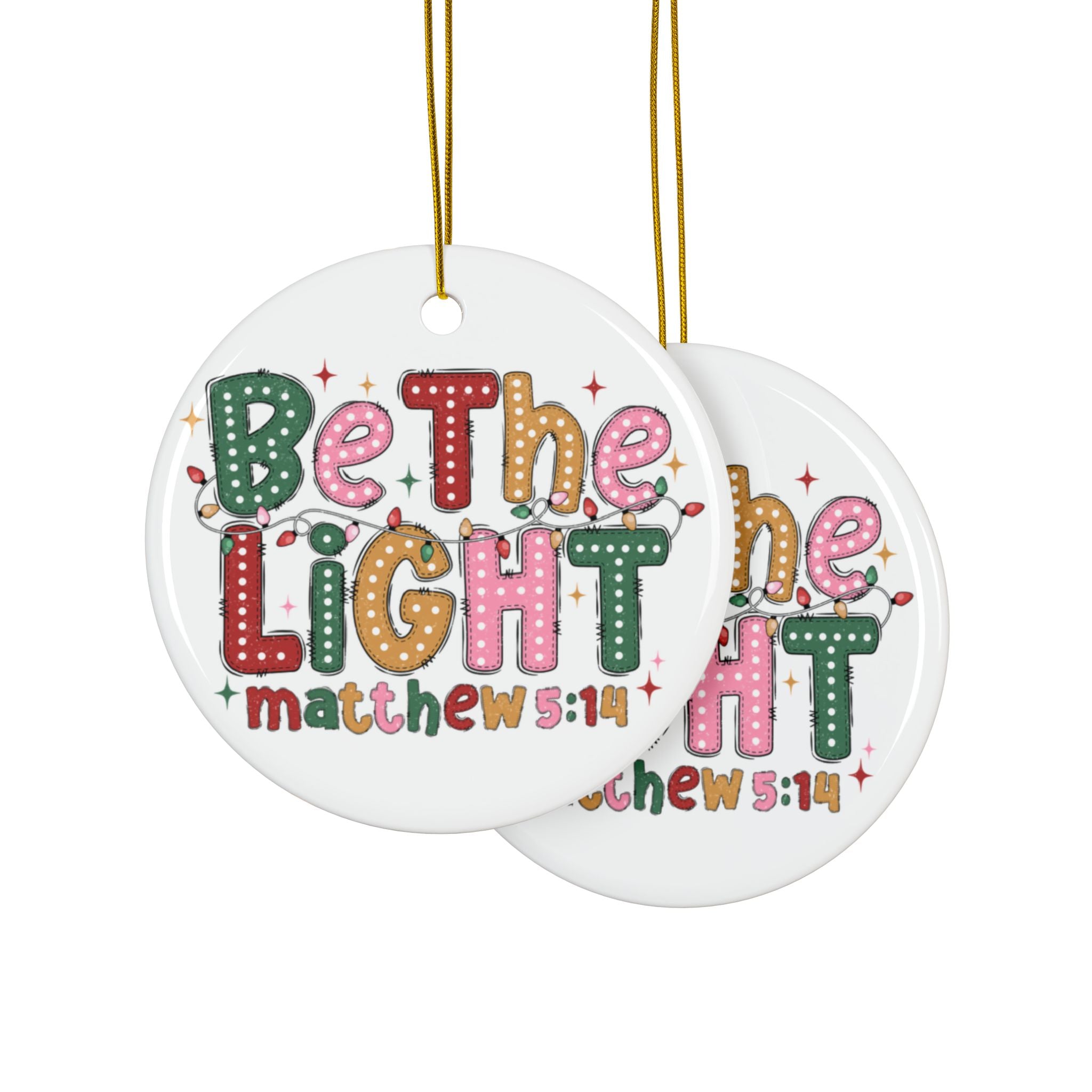 Ceramic Ornament — "Be The Light" Nativity Christmas Tree Decoration