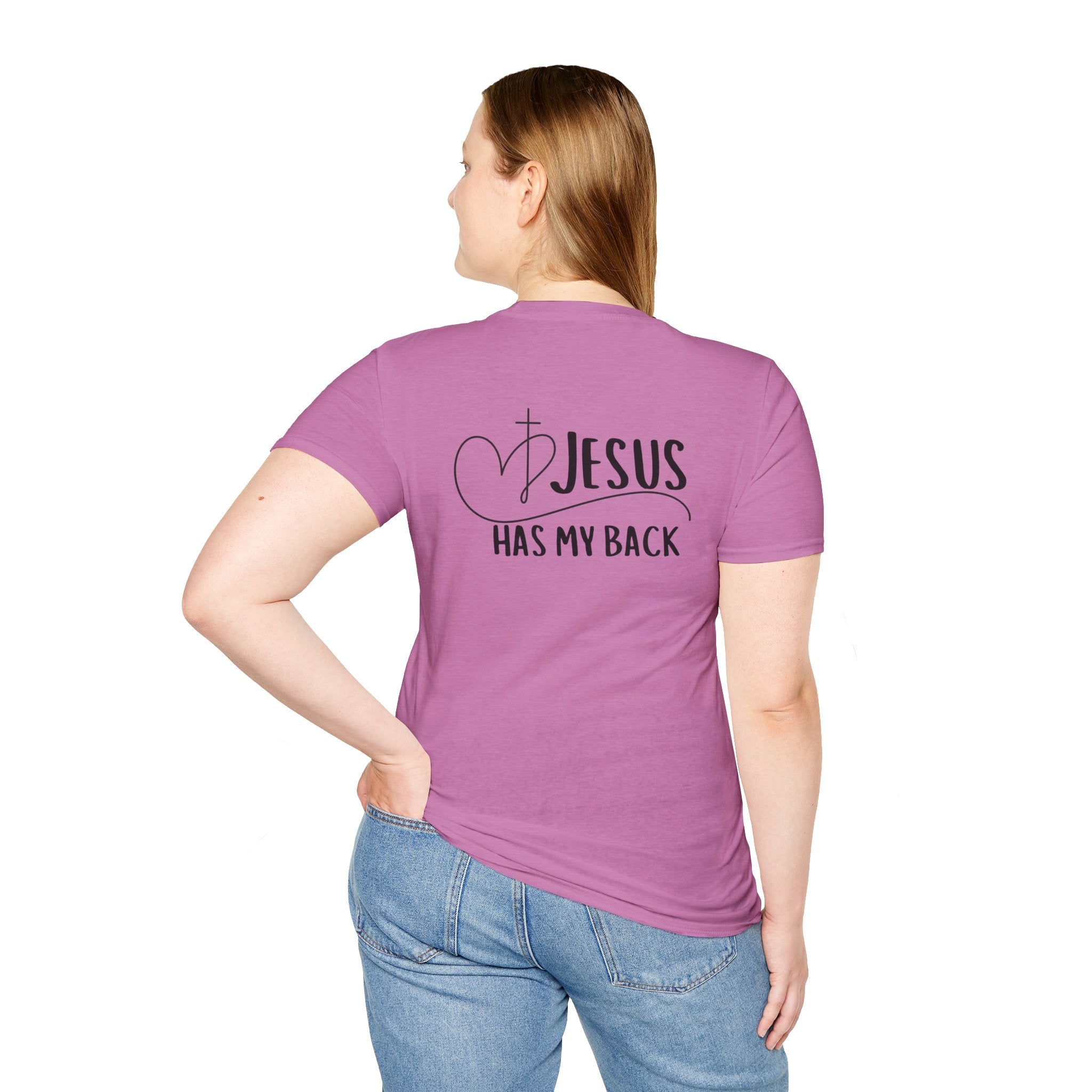 Back design - Christian T-Shirt — "Jesus Has My Back" Inspirational Faith Tee