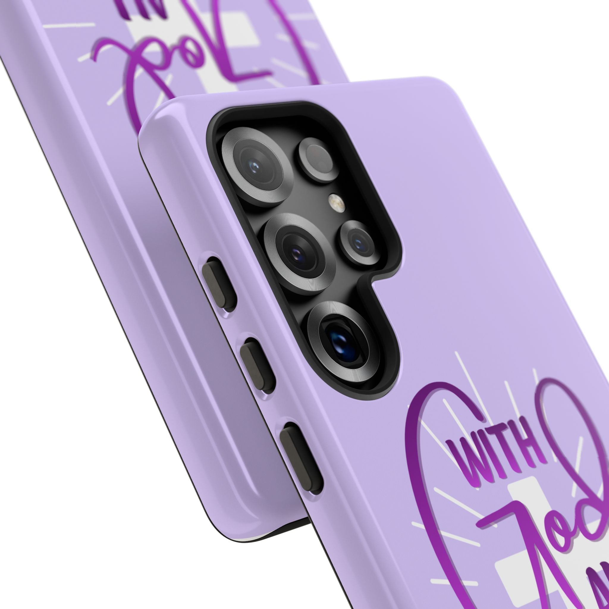 Samsung - "With God All Things Are Possible" Inspirational Purple Tough Case