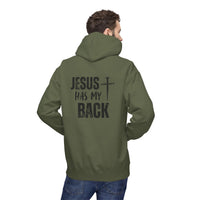 Jesus Has My Back Midweight Softstyle Fleece Hoodie